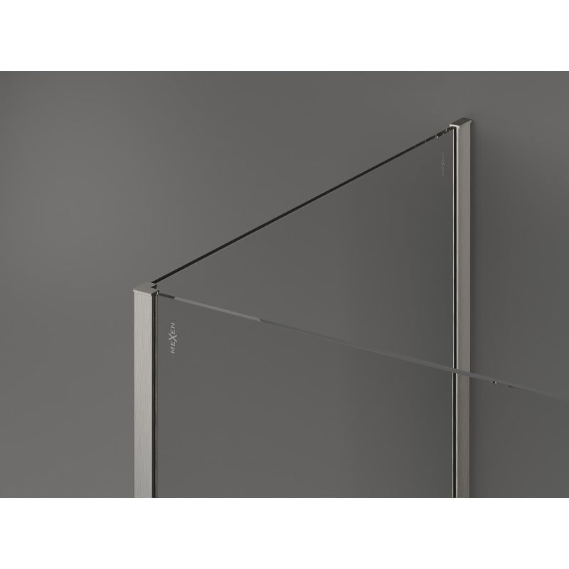 Mexen Kioto Walk-in Shower Wall 120 x 70 x 40 cm, Transparent, Brushed Nickel - 800-120-070-221-97-00-040
