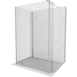 Mexen Kioto Walk-in Shower Wall 90 x 75 x 40 cm, transparent, brushed nickel - 800-090-075-221-97-00-040