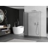 Mexen Kioto Walk-in Shower Wall 125 x 80 x 40 cm, transparent, brushed nickel - 800-125-080-221-97-00-040