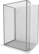 Mexen Kioto Walk-in Shower Wall 140 x 110 x 40 cm, black pattern, brushed nickel - 800-140-110-221-97-70-040