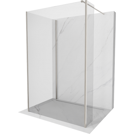 Mexen Kioto Walk-In Shower Screen 140 x 85 x 40 cm, transparent, brushed nickel - 800-140-085-221-97-00-040