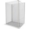 Mexen Kioto Walk-in Shower Panel 125 x 110 x 40 cm, transparent, brushed nickel - 800-125-110-221-97-00-040