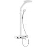 Mexen Blaze exposed shower set with overhead shower and faucet, white/chrome - 78109-20