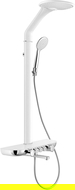 Mexen Blaze exposed shower set with overhead shower and faucet, white/chrome - 78109-20