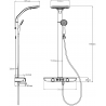 Mexen Blaze exposed shower set with rainfall showerhead and mixer, white/chrome - 78109-20