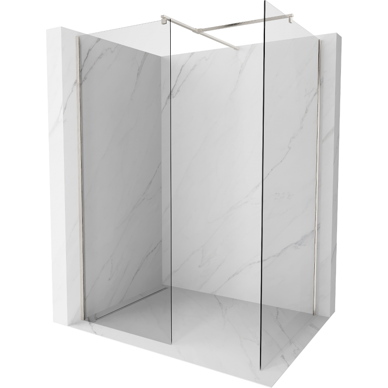 Mexen Kioto Walk-in Shower Wall 100 x 85 cm, transparent, brushed nickel - 800-100-202-97-00-085