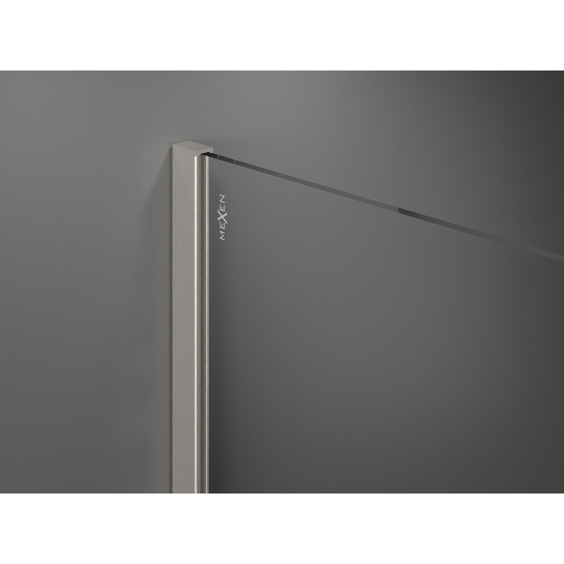 Mexen Kioto Walk-in shower wall 100 x 90 cm, transparent, brushed nickel - 800-100-202-97-00-090