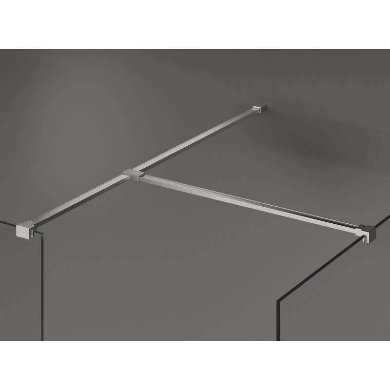 Mexen Kioto Walk-in shower wall 100 x 90 cm, transparent, brushed nickel - 800-100-202-97-00-090