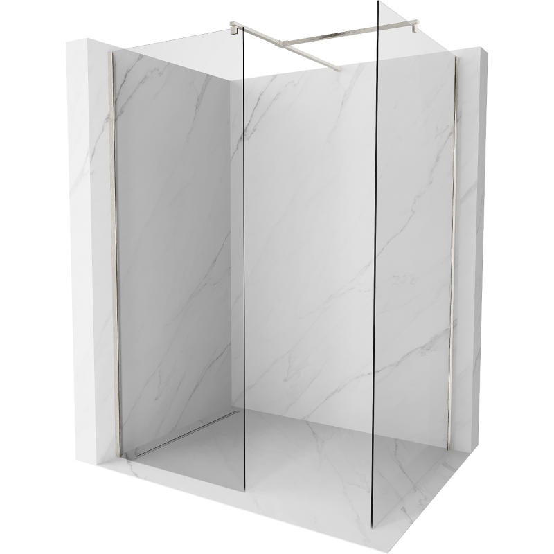 Mexen Kioto Walk-in Shower Panel 110 x 85 cm, transparent, brushed nickel - 800-110-202-97-00-085