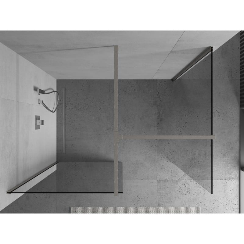 Mexen Kioto Walk-in Shower Wall 110 x 105 cm, Transparent, Brushed Nickel - 800-110-202-97-00-105