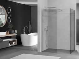 Mexen Kioto Walk-in Shower Screen 120 x 100 cm, Transparent, Brushed Nickel - 800-120-202-97-00-100