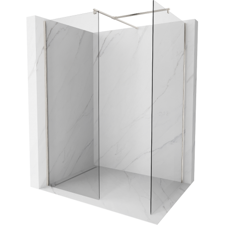 Mexen Kioto Walk-in Shower Screen 120 x 100 cm, Transparent, Brushed Nickel - 800-120-202-97-00-100