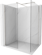 Mexen Kioto Walk-in Shower Screen 120 x 100 cm, Transparent, Brushed Nickel - 800-120-202-97-00-100