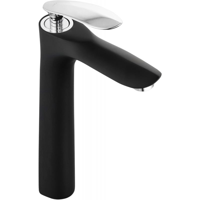 Mexen Lily tall washbasin tap, black/chrome - 73610-17