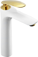 Mexen Lily high basin tap, white/gold - 73610-25