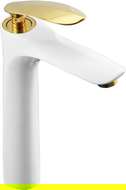Mexen Lily high washbasin mixer tap, White/Gold - 73610-25