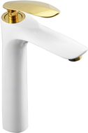 Mexen Lily tall bathroom faucet, white/gold - 73610-25