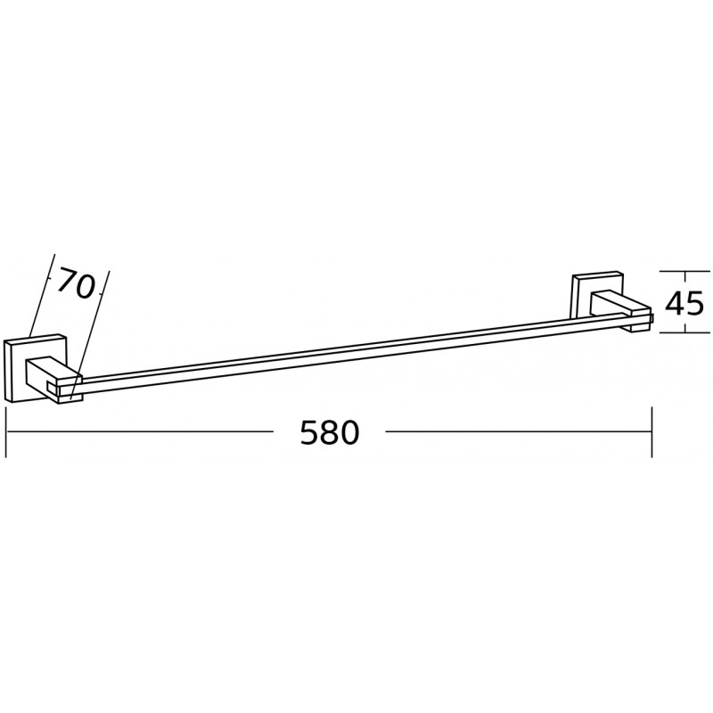 Mexen Vane towel rack, black - 7020924-70