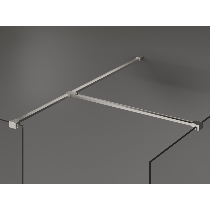 Mexen Kioto shower wall Walk-in 130 x 120 cm, transparent, brushed nickel - 800-130-202-97-00-120