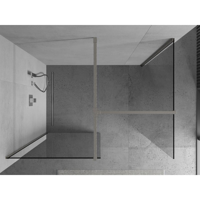 Mexen Kioto Walk-in Shower Screen 145 x 90 cm, Transparent, Brushed Nickel - 800-145-202-97-00-090