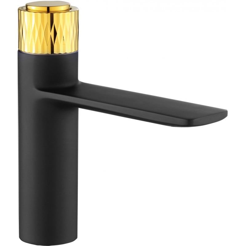 Mexen Zero+ washbasin tap, black/gold - 71600-75