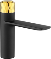 Mexen Zero+ washbasin faucet, black/gold - 71600-75