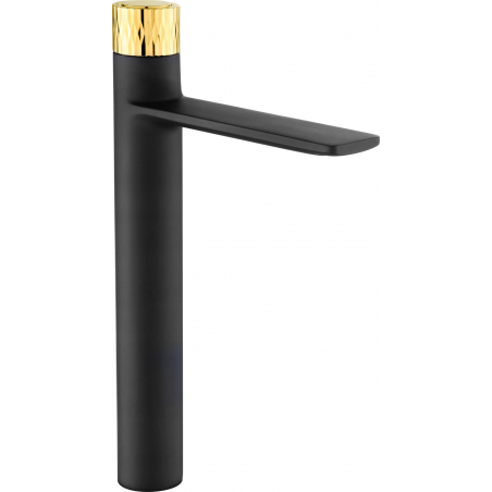 Mexen Zero+ high washbasin mixer tap, Black/Gold - 71610-75
