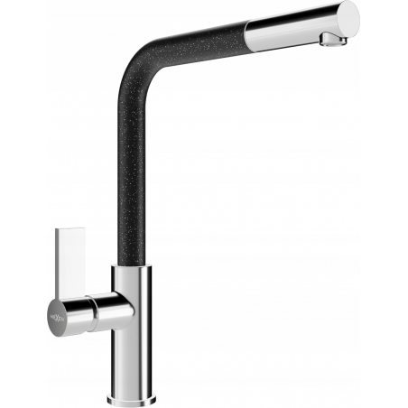 Mexen Flora kitchen faucet, chrome/black speckled - 670401-08