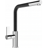 Mexen Flora kitchen tap, chrome/black speckled - 670401-08