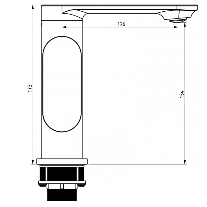 Mexen Milo washbasin faucet side handle, black - 71305-70