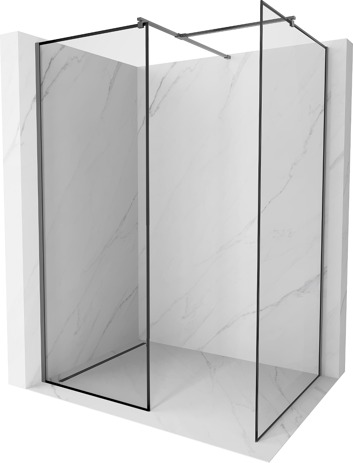 Mexen Kioto Walk-in Shower Wall 140 x 110 cm, Black Pattern, Gun Metal - 800-140-202-95-70-110