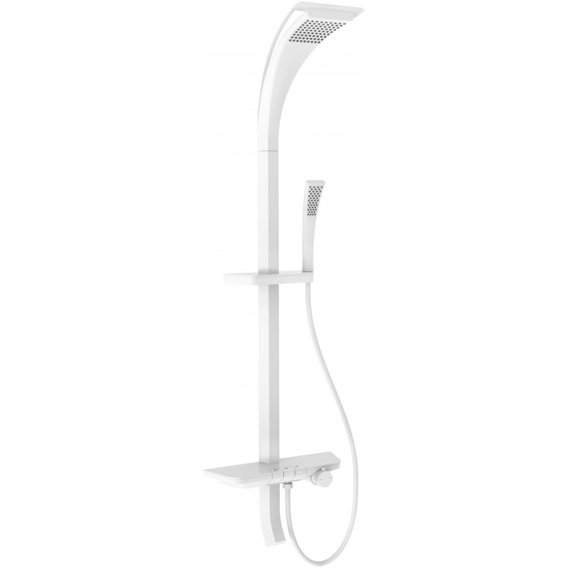 Mexen Sonic surface-mounted shower set with rain shower and faucet, white - 78110-20