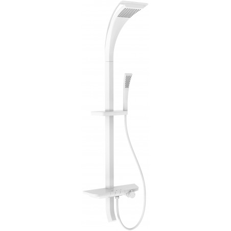 Mexen Sonic exposed shower set with rain showerhead and tap, white - 78110-20