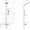 Mexen Sonic exposed shower set with showerhead and faucet, black - 78110-70
