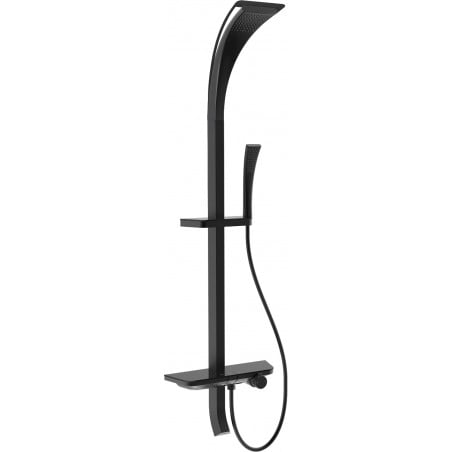 Mexen Sonic exposed shower set with showerhead and faucet, black - 78110-70