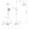 Mexen Frost exposed shower set with rain shower and faucet, white - 78111-20
