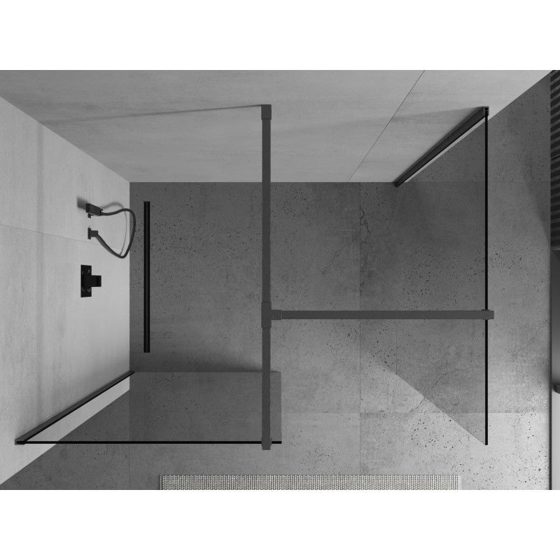 Mexen Kioto Walk-in Shower Screen 120 x 120 cm, Transparent, Gun Gray Brushed - 800-120-202-66-00-120