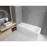 Mexen Cube rectangular bathtub 170 x 80 cm with panels and a 2-wing screen 100 cm, Transparent, Chrome - 550517080X9010020100