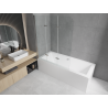 Mexen Cube rectangular bathtub 170 x 80 cm with casing and 3-fold screen 120 cm, transparent, chrome - 550517080X9012030100