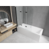 Mexen Cube rectangular bathtub 170 x 80 cm with panels and a 3-wing screen 120 cm, Transparent, Black - 550517080X9012037000
