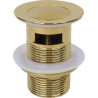 Mexen small round click-clack plug with overflow, Gold - 79925-50