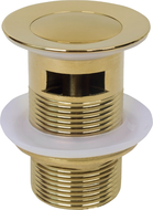 Mexen small round click-clack plug with overflow, Gold - 79925-50