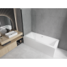 Mexen Cube rectangular bathtub 180 x 80 cm with enclosure and 1-panel screen 70 cm, transparent, black - 550518080X9007017000