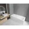 Mexen Cube rectangular bathtub 180 x 80 cm with enclosure and 2-wing screen 80 cm, transparent, chrome - 550518080X9008020100