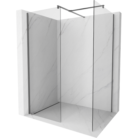 Mexen Kioto Walk-in Shower Wall 150 x 80 cm, transparent, gun metal - 800-150-202-95-00-080