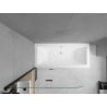 Mexen Cube rectangular bathtub 180 x 80 cm with panel and 2-wing screen 80 cm, transparent, black - 550518080X9008027000