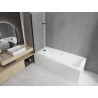 Mexen Cube rectangular bathtub 180 x 80 cm with enclosure and 2-panel screen 80 cm, transparent, black - 550518080X9008027000