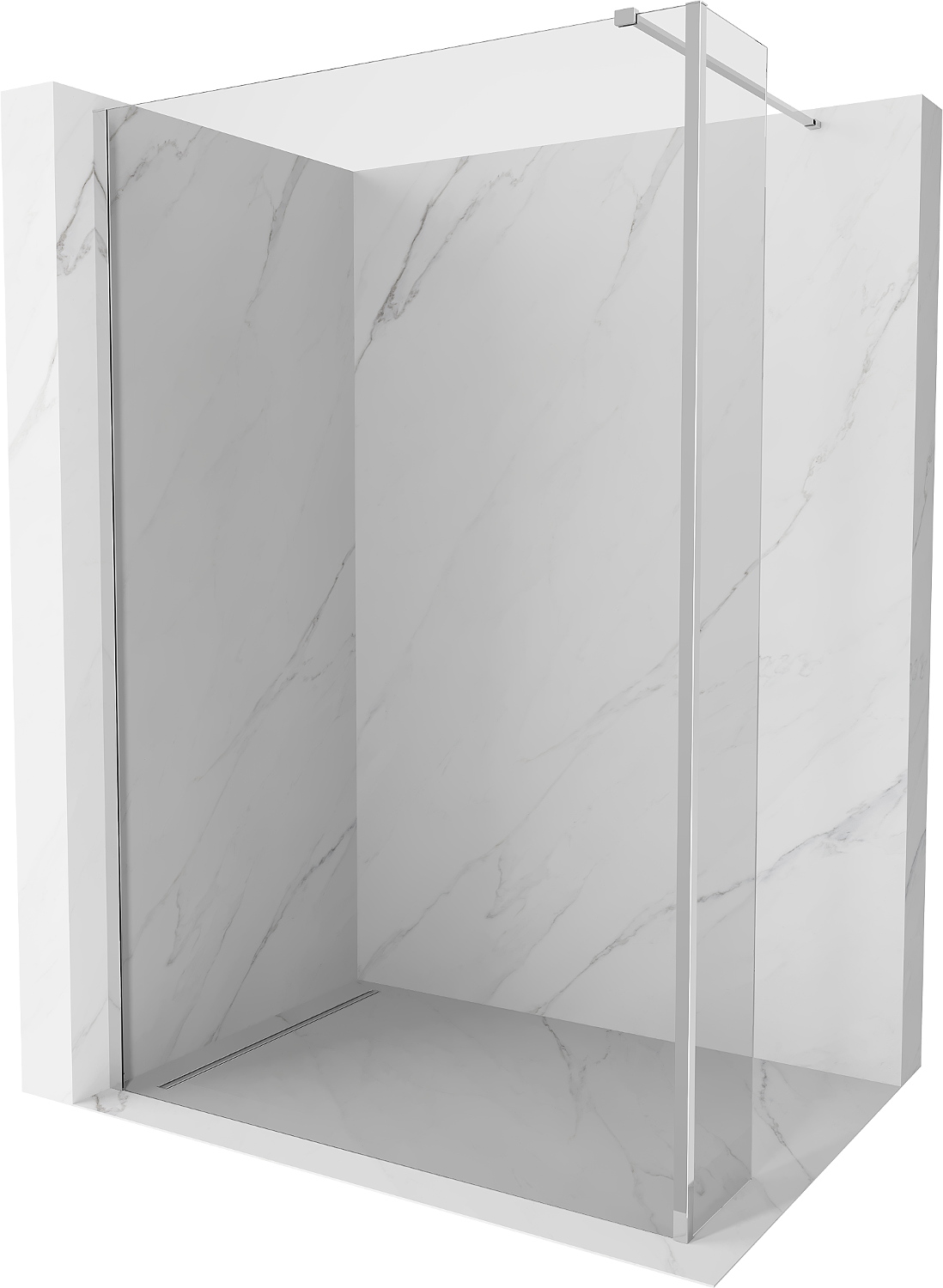 Mexen Kioto Walk-in Shower Screen 95 x 30 cm, Transparent, Chrome - 800-095-212-01-00-030