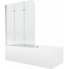Mexen Cube rectangular bathtub 180 x 80 cm with panels and a 3-wing screen 120 cm, Transparent, Chrome - 550518080X9012030100