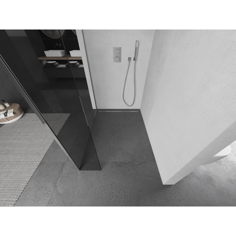 Mexen Kioto Walk-in shower wall 95 x 40 cm, transparent, chrome - 800-095-212-01-00-040